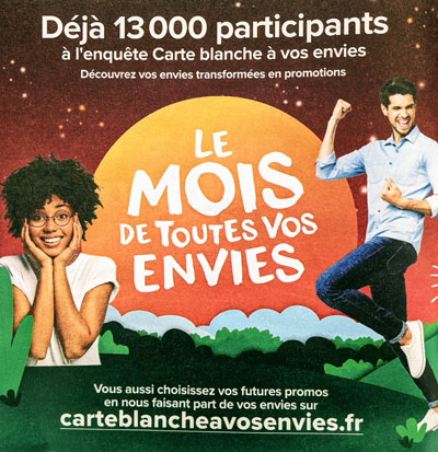 Carte Blanche  vos envies.fr Avec Carrefoir
