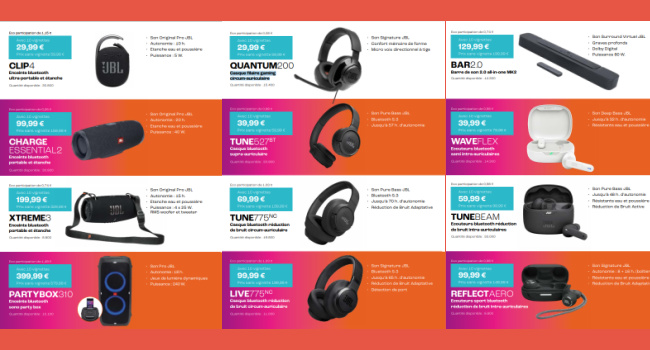 Liste des produits JBL vignettes Magasins Super U et Hyper U