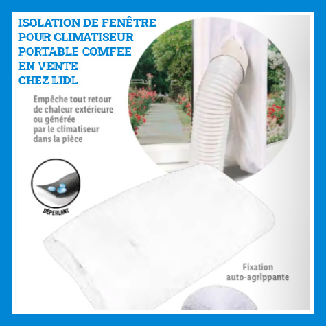 Lidl isolation de fentre pour climatiseur portable Comfee