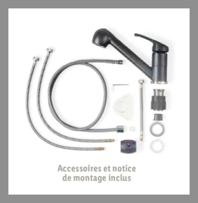 Accessoires fournis avec le Mitigeur de cuisine  levier Lidl Livarno Home