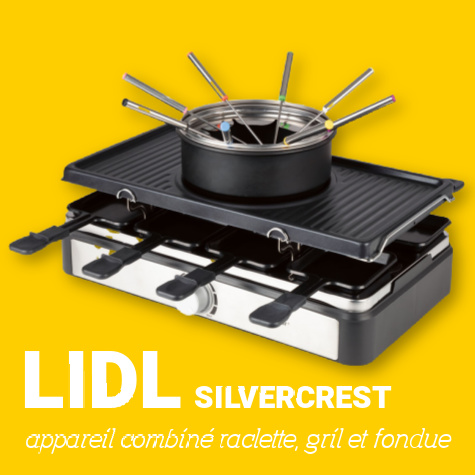 Appareil combin raclette gril et fondue Lidl Silvercrest