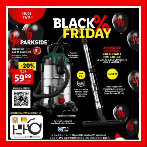 Aspirateur eau et poussire Lidl Parkside 59,99