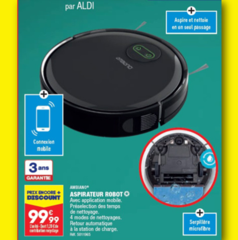 Aspirateur robot Aldi Ambiano 99,99