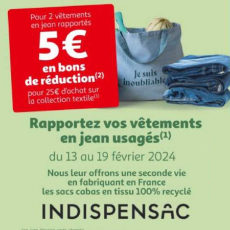 Auchan reprise vieux vtements en jean usags 5 en bon de rduction