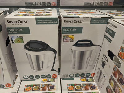 Blender chauffant Lidl en bote prsent en magasin