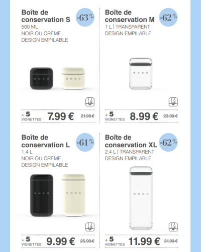 Produits vignettes SMEG Leclerc