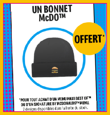 Bonnet McDo collector offert