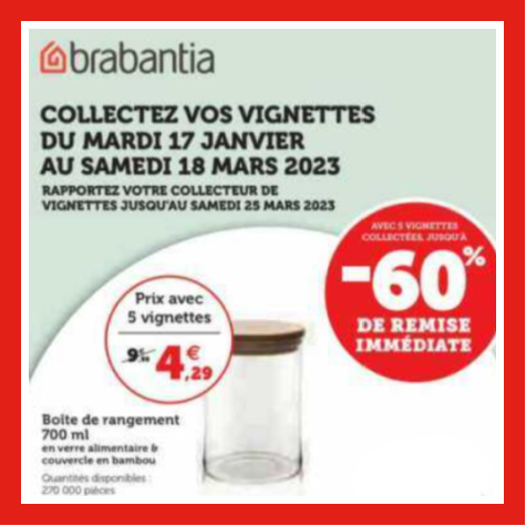 Magasins Super U vignettes Brabantia 2023