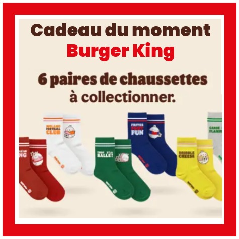 Jouet Menu Enfant Burger King Juin 2026&nbsp;: 6 paires de chaussettes Molang � collectionner