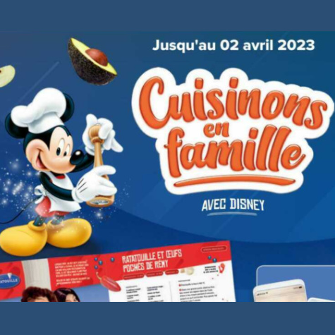 Lot de 4 cartes "Cuisinons en famille" Carrefour au