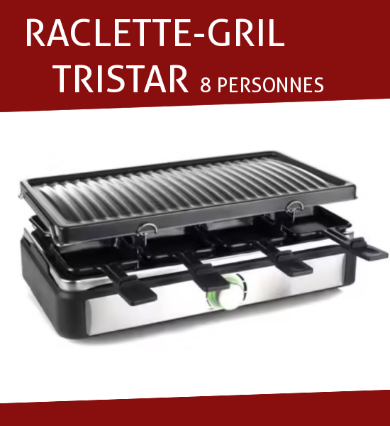 Carrefour appareil  raclette gril 2 en 1 Tristar