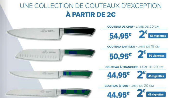 Couteaux Lion Sabatier Vignette Carrefour 2 Euros