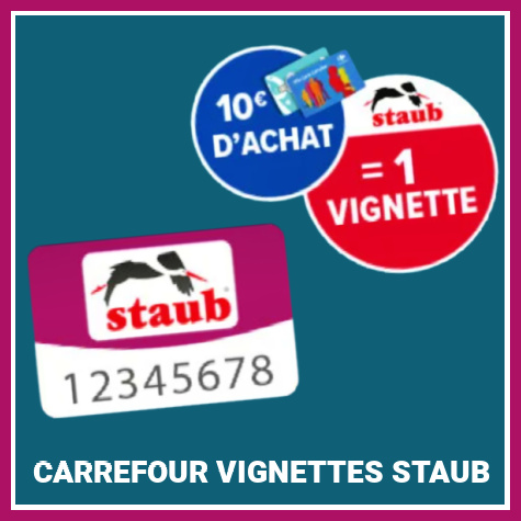 Opération vignette Carrefour Staub plat en céramique à 5€ (vu sur carrefour.fr)