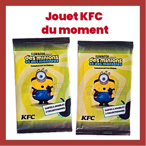jouet du moment carte booster cadeau menu enfant KFC