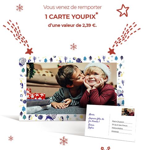 Gain de carte Youpix au jeu La Poste