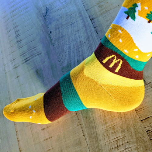 Mcdonalds xmas socks chaussettes de Noël Mcdo 2021