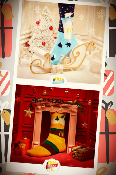 Mcdonalds xmas socks chaussettes de Noël Mcdo 2021