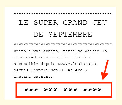 O trouver le code du Grandjeu.leclerc