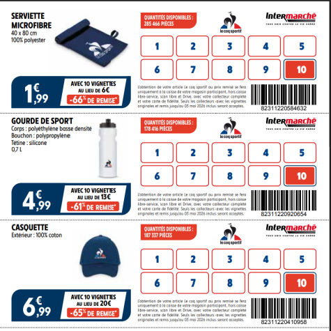 Collecteur vignettes le Coq Sportf Intermarch� 2026