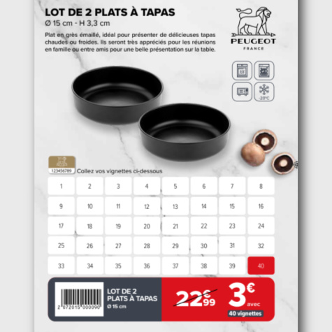 Exemple de produit vignettes Peugeot France chez Carrefour