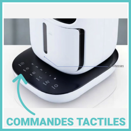 Commandes tactiles du rafraichisseur d'air de table avec fonction vaporisation Lidl