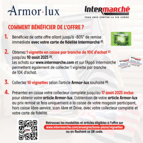 Comment faire l'opration vignettes Armor Lux chez Intermarch ?