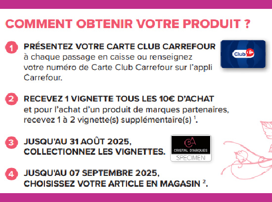 Comment faire la collection vignette Cristal d'Arques chez Carrefour ?