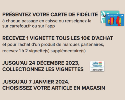 Comment profiter de l'offre vignette Jalla chez Carrefour ?