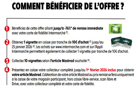 Comment bnficier de l'offre vignettes Mastrad Intermarch ?