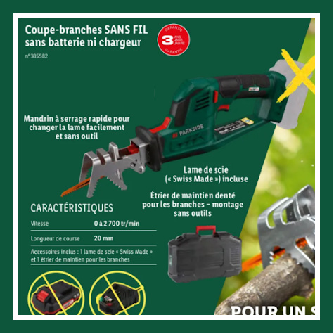 Coupe-branches Lidl Parkside 20 V