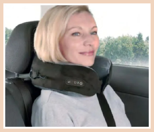 Exemple d'utilisation du coussin de massage en voiture