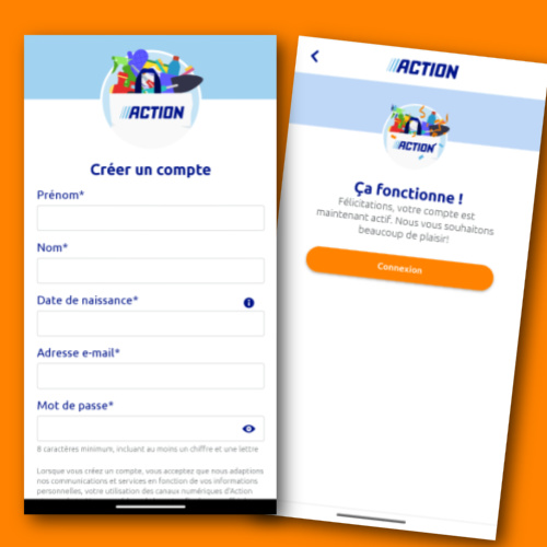 Crer son compte fidlit application Action