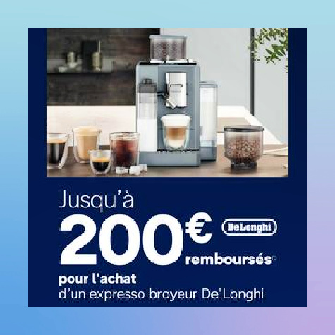 Offre de remboursement expresso broyeur Dlonghi