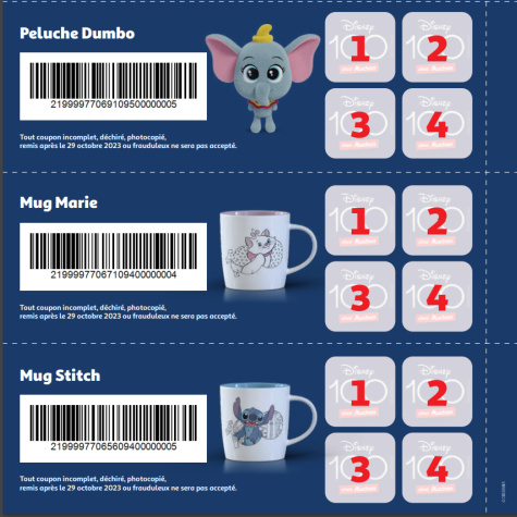 Collecteur fidlit Disney Auchan
