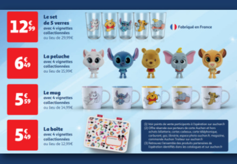 Produits drivs Disney 100 ans de Contes  collectionner chez Auchan