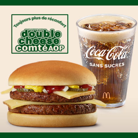 Nouveau sandwich Double Cheese Comt AOP Mcdo
