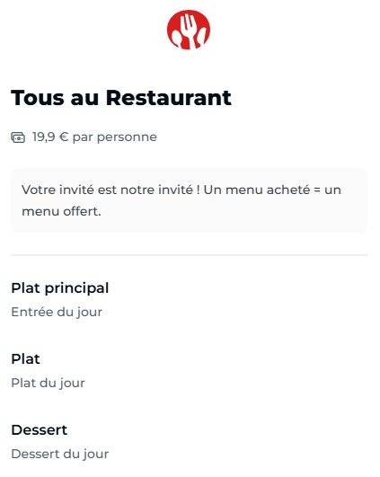 exemple menu tous au restaurant the fork
