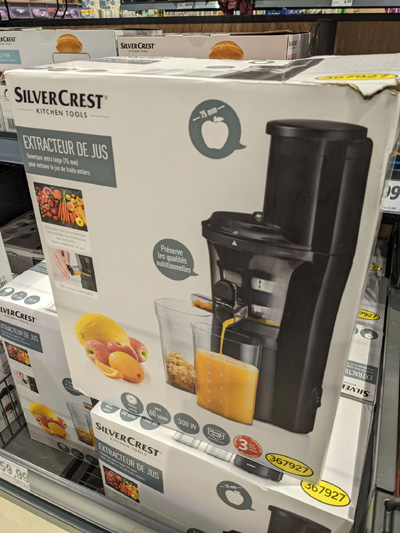 Extracteur de jus Lidl Silvercrest 39,99€