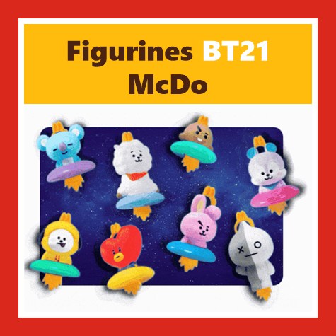 Figurines toupies BT21 du menu Happy Meal McDo