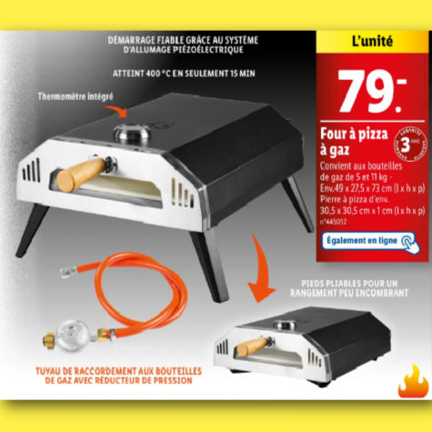 Lidl four  pizza  gaz Grillmeister
