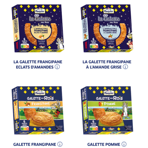 PASQUIER Galette des Rois Astérix avec fève Pomme Française 6 personnes  400G pas cher 