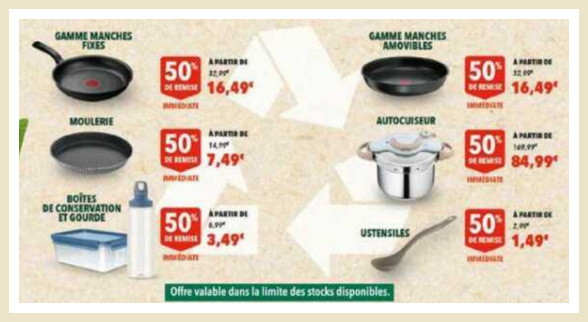 Produits de l'offre Auchan reprise poles casseroles Tefal SEB