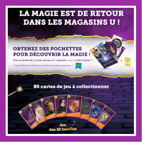 Magasins Super U cartes de jeu Harry Potter à collectionner