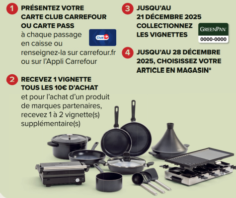 Comment faire les vignettes GreenPan Carrefour ?