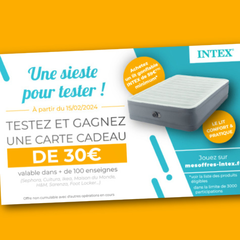 Jeu Intex pour gagner une carte cadeau de 30