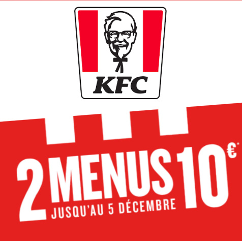 KFC 2 menus 10 novembre 2023