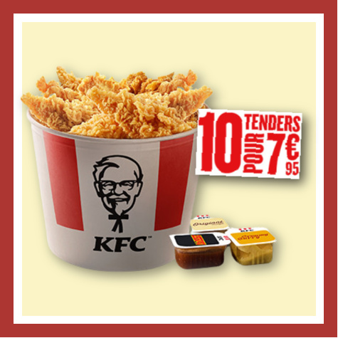 KFC offre du mardi Bucket 10 tenders 7,95