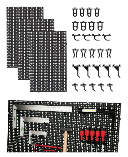 Elements d'assemblage du panneau porte outil