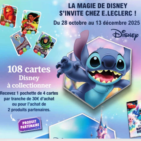 Collection Leclerc cartes Disney et album collector 2025