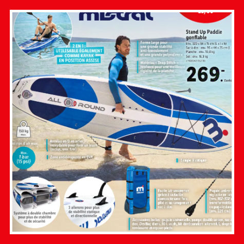 Stand up paddle gonflable Lidl Mistral